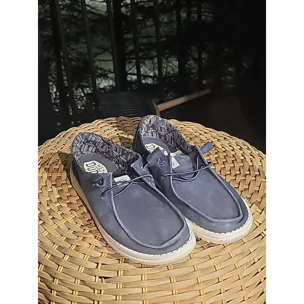 Hey Dude Wendy Navy Blue Stretch Canvas Women’s 10 Casual Slip-On